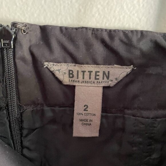 Bitten By Sarah Jessica Parker Women Sz 2 Black Spaghetti Strap Bow Waist Dress - Picture 5 of 9